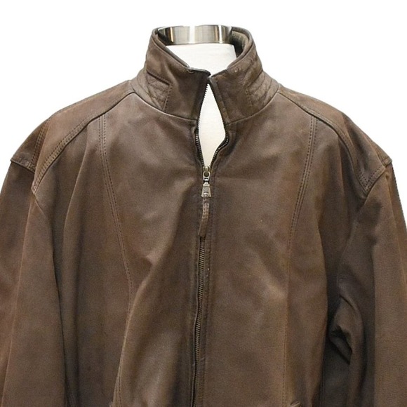 Jos. A. Bank Brown Leather Full Zip Jacket Size XXL - Picture 2 of 11